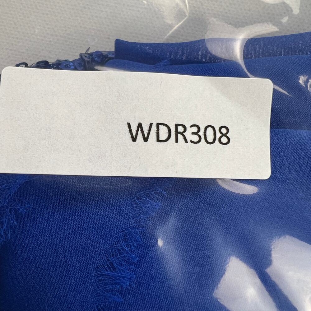 Aidan Mattox Royal Blue Tiered Sequined Blouson Cocktail Party Dress Size 12 - Picture 15 of 16